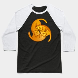 Three Golden Cats Baseball T-Shirt